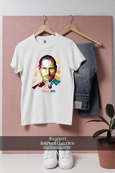 Bahriyeli Collection تي شيرت للجنسين بتصميم ستيف جوبز كبير الحجم