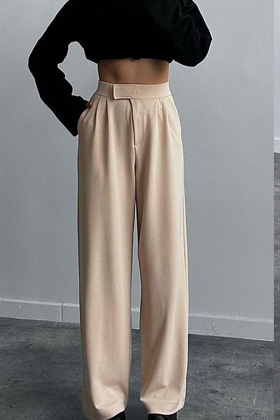 ESSFASIHON Velcro Palazzo Trousers