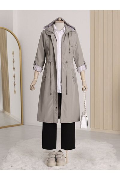 KAZAK Lined Trench Coat - Gray