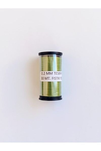 Eskişehir hobi sanat 3 τεμάχια 0,2 mm 30 μέτρα κορδόνι χάντρες προσευχής Πράσινο χρώμα φυστικιού (πιο λεπτό κορδόνι χάντρες προσευχής)