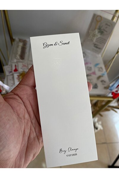 arl etiket tasarım dijital baskı merkezi Kına,Nişan Hediyelik Kart 7x18 cm 56...