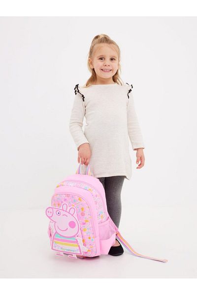 SMIGGLE Girl's Licensed Pink School Bag with Peppa Pig Applique
