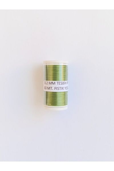 Eskişehir hobi sanat 2 τεμάχια 0,2 mm 60 μέτρα κορδόνι χάντρες προσευχής Φιστίκι πράσινο χρώμα (πιο λεπτό κορδόνι χάντρες προσευχής)