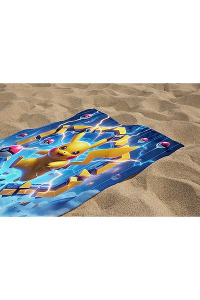 Erays Home Pokemon Pikachu Digital Printed Beach Towel Sea Towel Summer Towel
