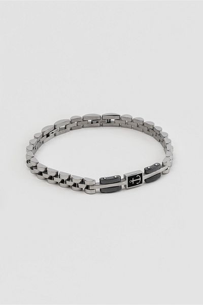 So CHIC... Metallic 21 cm Steel Men's Bracelet with Anchor Detail