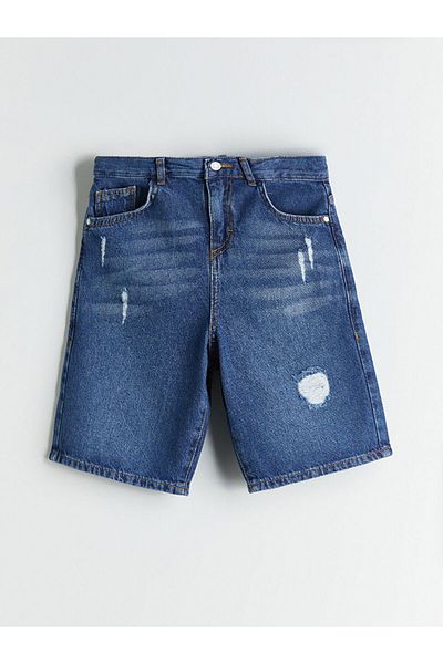 LC Waikiki New Season Ripped Detailed Boy's Jean Shorts - S5Sb40Z4