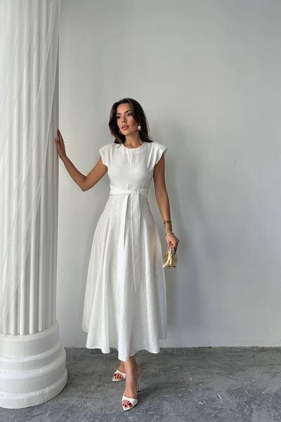 Viyamo ΦΟΡΕΜΑ JACQUARD ΛΙΝΟ ΚΑΛΤΣΑ - Λευκό
