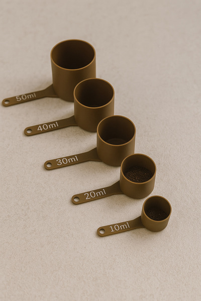 VEMA Kahve ölçeği, 5 li kahve ölçek seti. 10-20-30-40-50 Ml