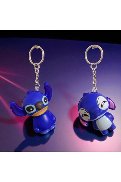 Kuzey 2Pcs Mini Stitch Figure Keychain Sensory Toy Stitch Toys Birthday Christmas Gift