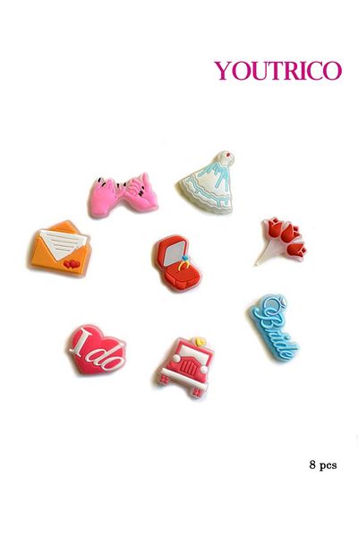 Youtrico 8pcs Glow-in-the-Dark Wedding Glow Jibbitz Charms for Crocs - Slipper Ornament