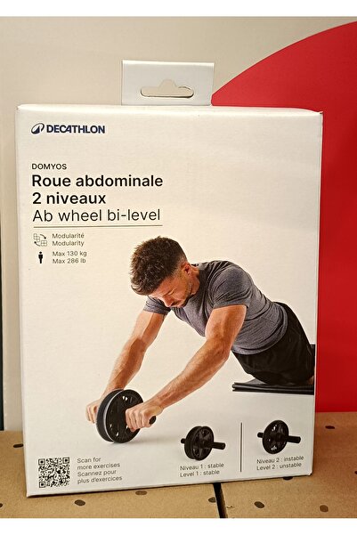 Decathlon Karın Kası Egzersiz Aleti -Ab Wheel - Siyah