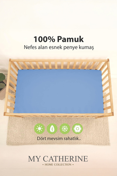 My Catherine %100 Pamuk Penye Lastikli Bebek Çarşafı | Anne Yanı & Park Yatak...