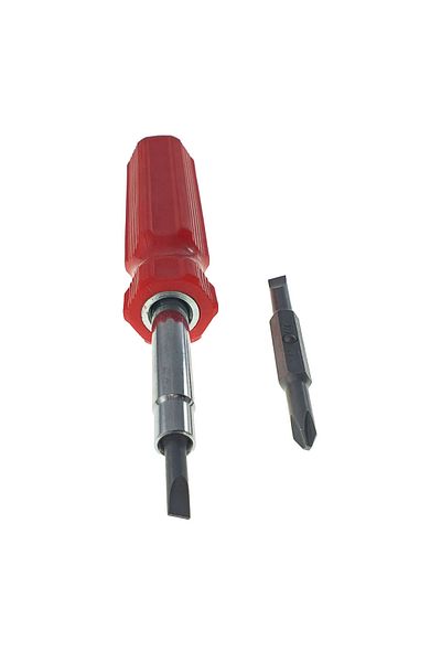 OEM 4in1 screwdriver, with 118x11mm shaft, 2 straight heads of 5 and 6 mm, 2 cross heads of 5 and 6 mm