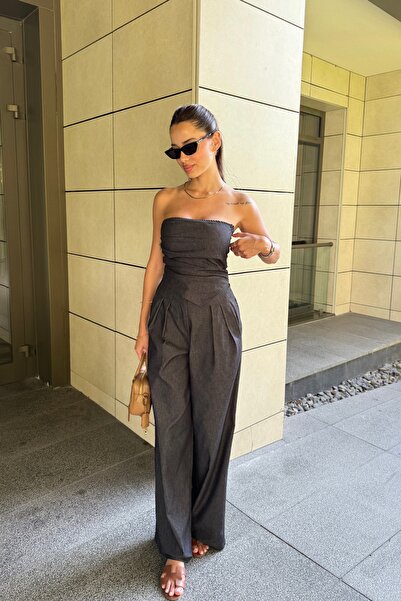 ForOus Strapleless Drape Bustiers Pants Trend Pi̇nterest Jeans Suit