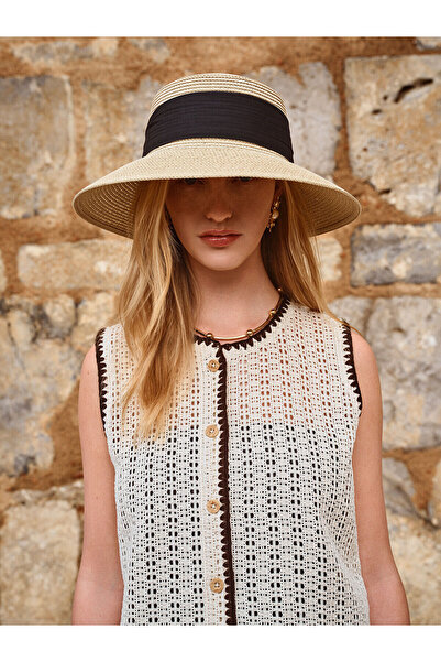 LC Waikiki Peak New Season Crew Neck Lace-Like Knit Women's Vest