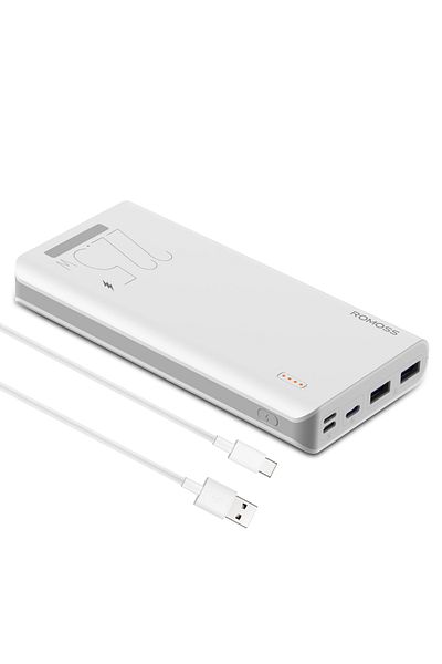 Romoss Power Bank 20000mAh, 22.5W Fast Charging, 3 Ports. Compatible with iPhone 12-16. Android, etc