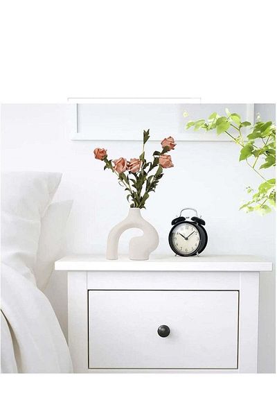 Living Ceramic Vase with Bohemian Design – 25 cm Height , white