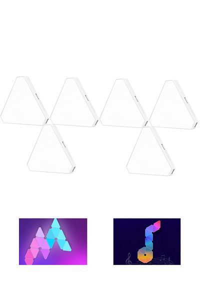 sharpdo E-Sports Smart Home TV Background RGB Triangle Splicing Light Ambient Light, Set of 6 Pieces