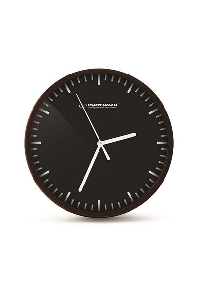 ESPERANZA Esperanza EHC010K wall clock, line display, Budapest model, brown dial, black background, 20cm