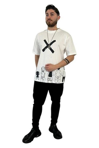 OEM Oversized T-Shirt, White, 100% Cotton, Modern Print, Urban Fashion, Size XL