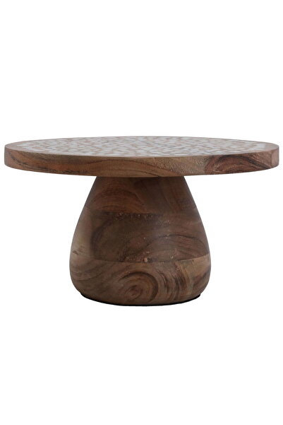 Alsaif Gallery Gallery Sword Wood Serving Stand, 25 x 25 x 14 cm, Base, Round...