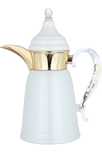 Alsaif Gallery Termos Dallah Tamim 0.35L, Transparent Handle, Pearl Gold Exterior