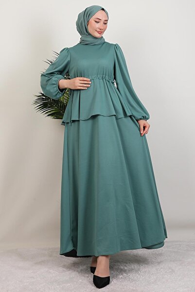 giz astore Sümeyra Tesettür Elbise Mint