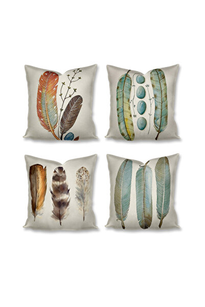 Sister Home Design Huse de pernă cu pene colorate 43x43 cm - Canapea decorati...