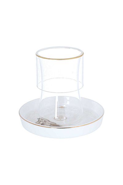 Alsaif Gallery Porcelain + Glass Tea Serving Set Al Saif Gallery, 29 Pieces, Bird Pattern - White