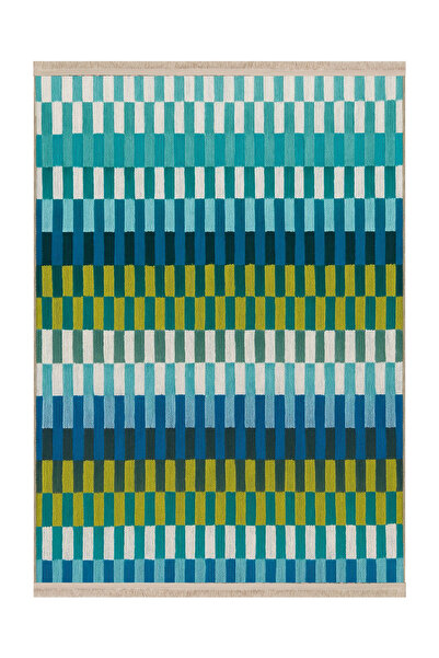 Rugs Modern Halı سجادة موسو زرقاء وخضراء منسوجة بنمط عصري للديكور mosso46