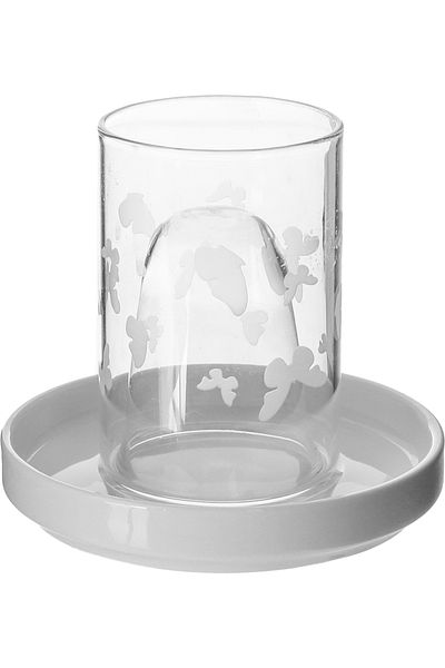 Alsaif Gallery Saif Gallery Glass Serving Set with Cups and Saucers, 18 Pieces - Clear