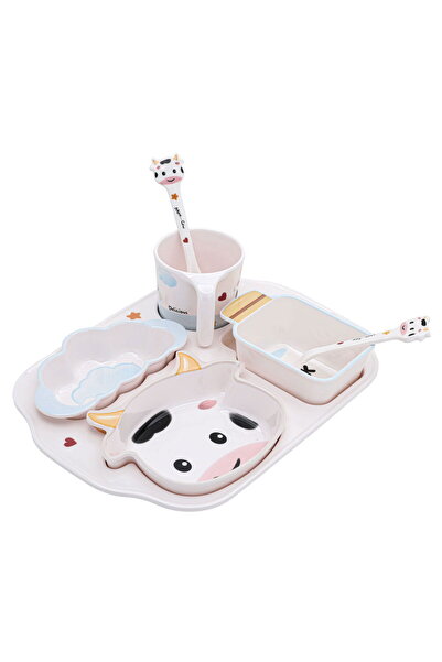 Generic طقم تقديم طعام بلاستيكي للأطفال من معرض السيف، 7 قطع - متعدد الألوان