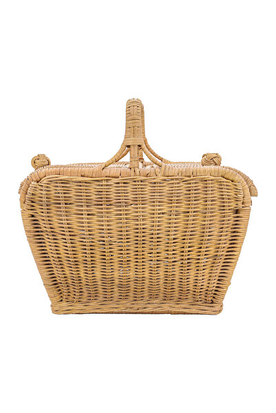 Generic Al Saif Gallery Serving Basket With Wicker Lid, 38 X 30 X 37 Cm - Beige