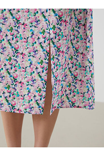 LC Waikiki LCW Beli Lastikli Çiçekli A Kesim Etek