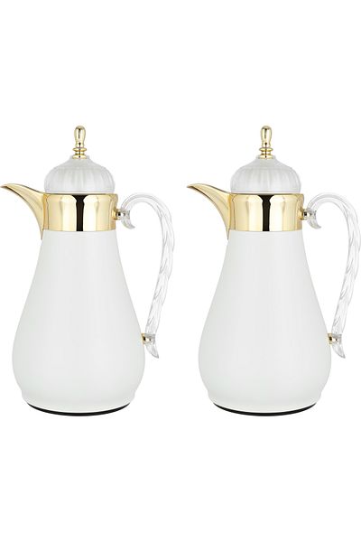 Alsaif Gallery Al Hanouf Thermos Set from Saif Gallery, 3 Pieces - Pearl Gold