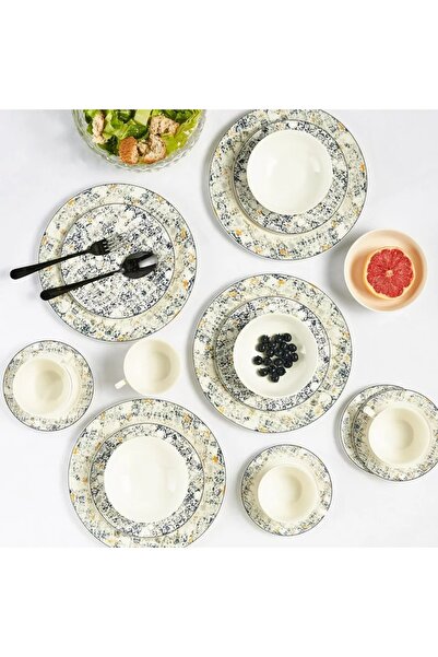 rexa طقم عشاء أركانو الجديد من الخزف العظمي الصيني، مكون من 20 قطعة - يكفي 4 ...