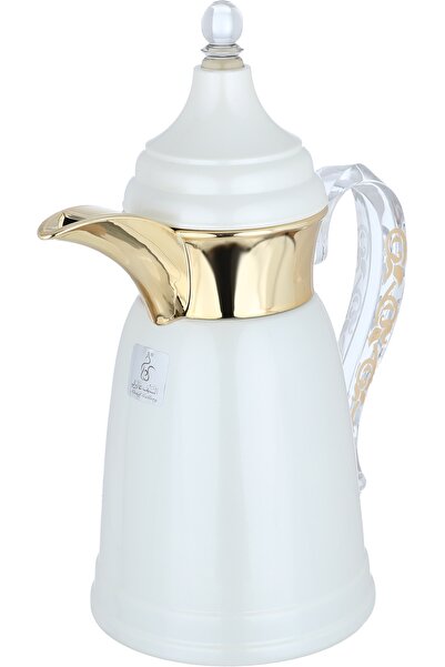 Alsaif Gallery Termos Dallah Tamim 0.35L, Transparent Handle, Pearl Gold Exterior