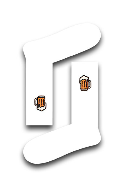 Neşeli Çoraplar Bira Desenli Atletik Unisex Çorap