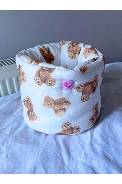 girlsybags Голям органайзер за кошница с плюшено мече, органайзер за гардероб, чанта за грим, чанта-органайзер от плат
