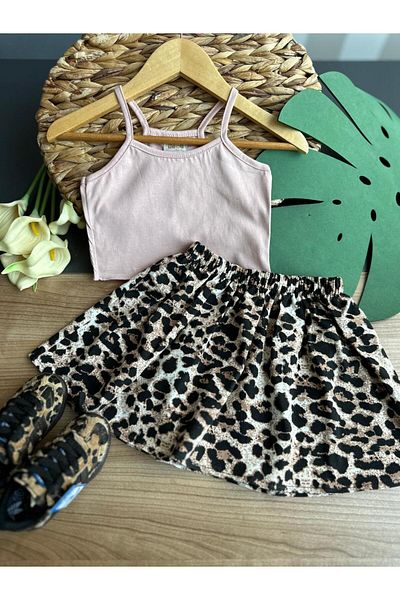 Momsbrand Leopard Crop Bottom Top Set