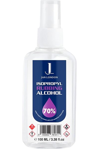 JAN LONDON Isopropyl Rubbing Alcohol 70% 100ml Spray | Antiseptic & Cleaner for Wounds, Surfaces & Electronics