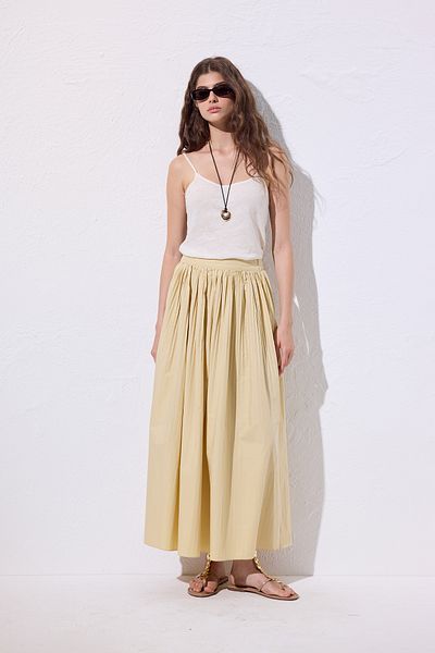 Manuka Pilified Wide Skirt Yellow