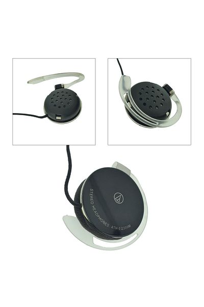 OEM On-ear stereo headphones, ATH-EQ300M, with microphone, 2 x 3.5mm jack connectors, 215 cm cable, black