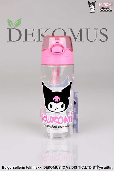 kuromi New Season Licensed Kuromi Tritan Bottle with Dekomus 500 ml "With Wet Wipes as a Gift"