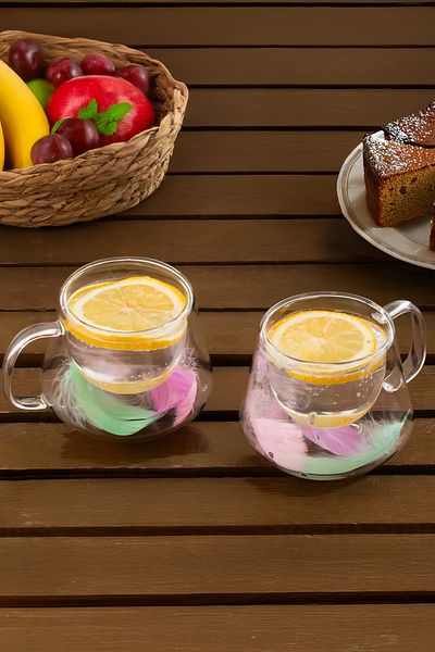 Perotti 16798 Double Feather Double Wall Mug 2 Pieces 200 ml