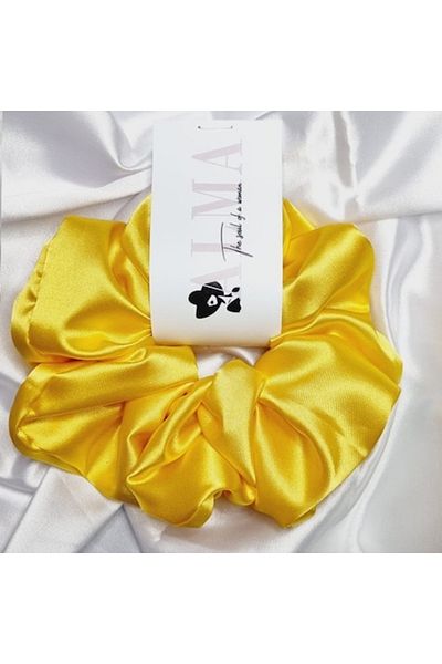 Alma Elastic de păr satinat XL, galben strălucitor, Alma