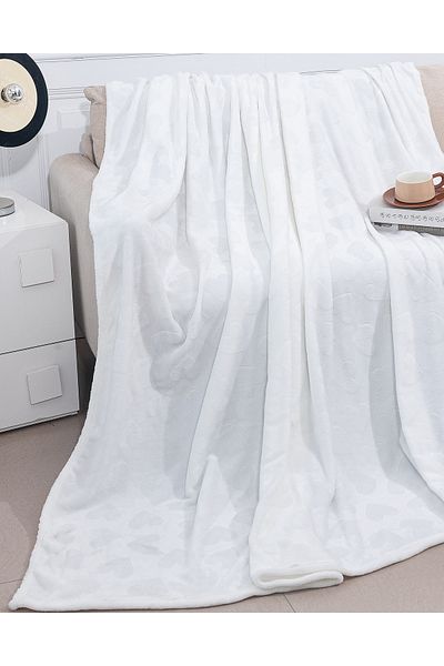 CHIRASO Cocolino CHIRASO Blanket 200x230, Heart Pattern, Soft, Colorful, for Double Bed, white