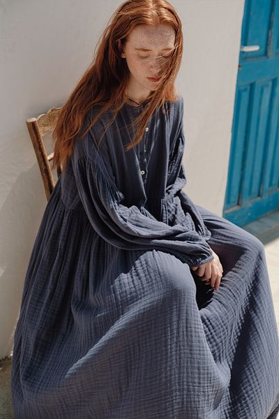 Manuka ROCHIE CASUAL MUSLINĂ CU BUTON INDIGO
