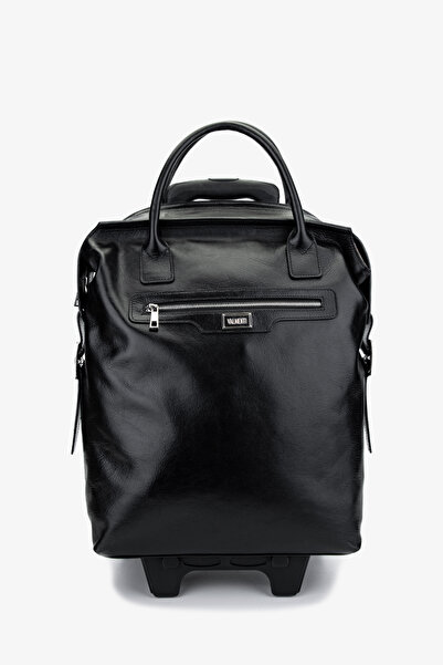 Valmenti Unisex Hakiki Deri Siyah Deri Valiz