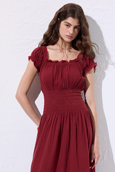 Manuka Muslin Tight Dress Red